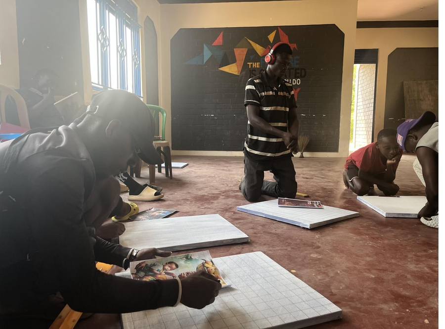 Youth engaged in learning at Yinnoh